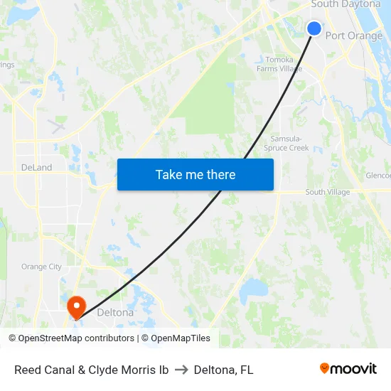Reed Canal & Clyde Morris Ib to Deltona, FL map