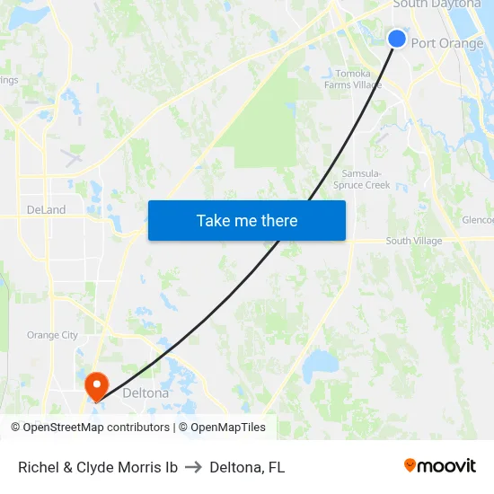 Richel & Clyde Morris Ib to Deltona, FL map
