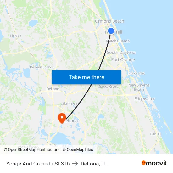 Yonge And Granada St 3 Ib to Deltona, FL map