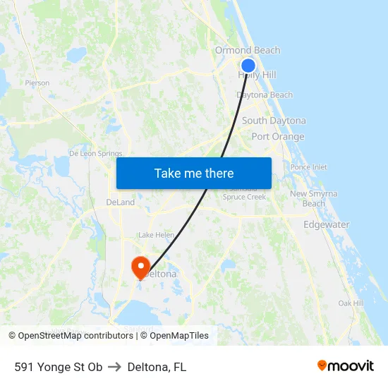 591 Yonge St Ob to Deltona, FL map