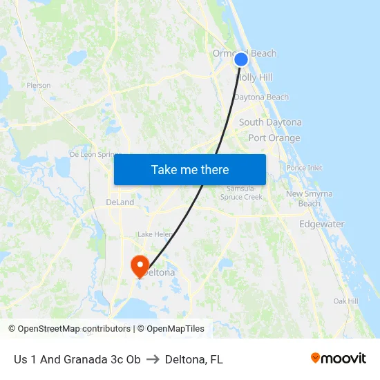 Us 1 And Granada 3c Ob to Deltona, FL map