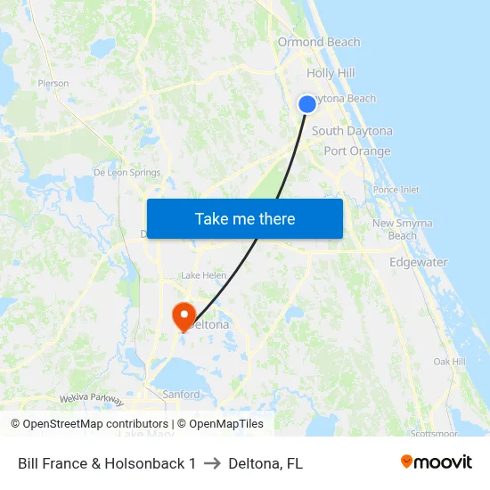 Bill France & Holsonback 1 to Deltona, FL map