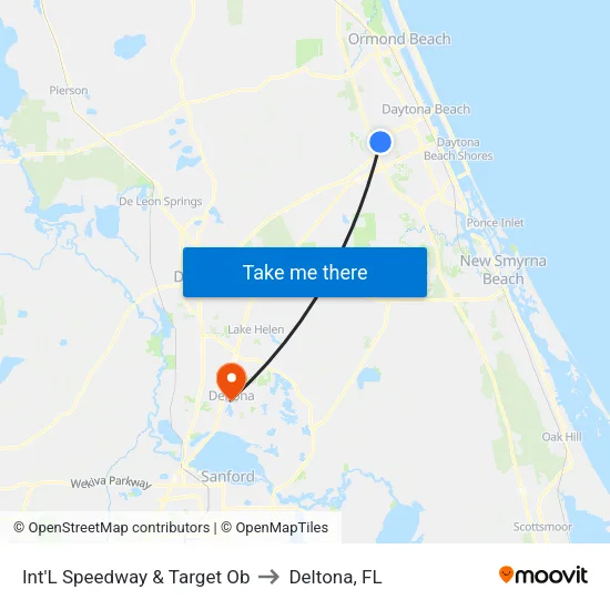 Int'L Speedway & Target Ob to Deltona, FL map
