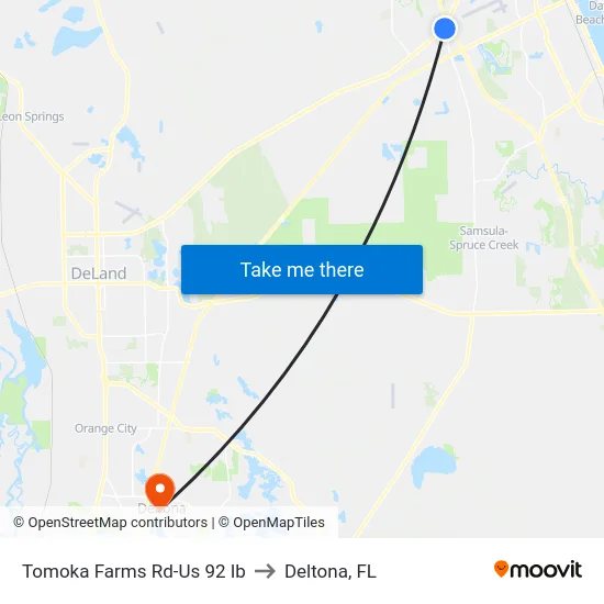 Tomoka Farms Rd-Us 92 Ib to Deltona, FL map