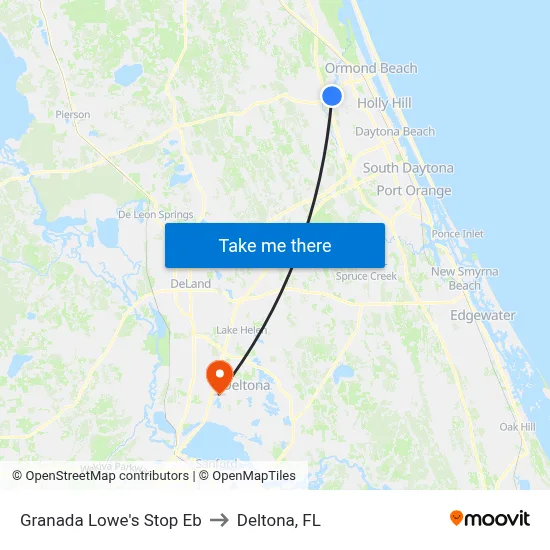 Granada Lowe's Stop  Eb to Deltona, FL map