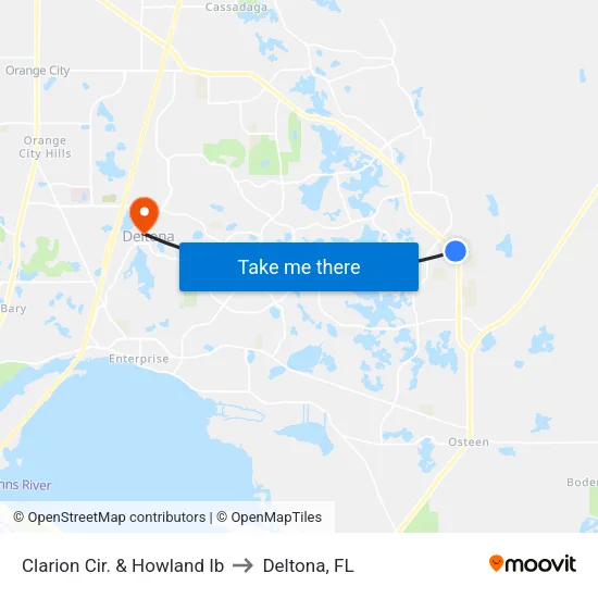 Clarion Cir. & Howland Ib to Deltona, FL map