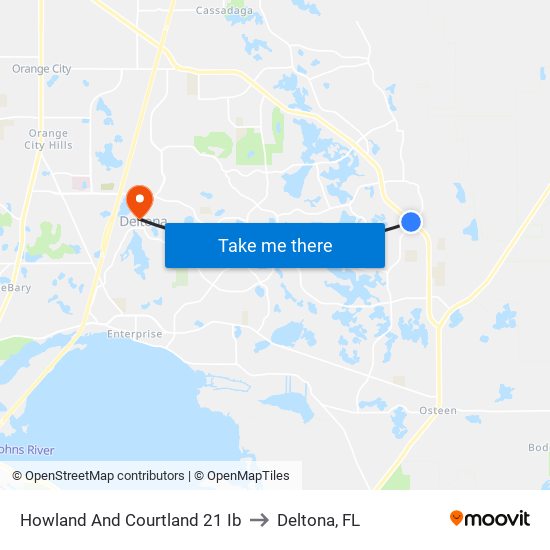 Howland And Courtland 21 Ib to Deltona, FL map