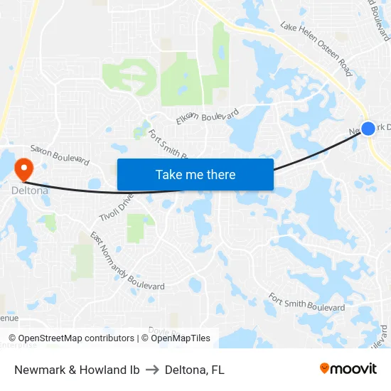 Newmark & Howland Ib to Deltona, FL map