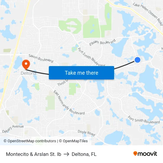 Montecito & Arslan St. Ib to Deltona, FL map