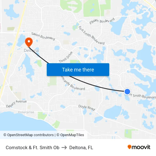 Comstock & Ft. Smith Ob to Deltona, FL map