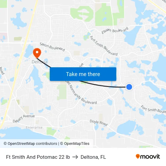 Ft Smith And Potomac 22 Ib to Deltona, FL map