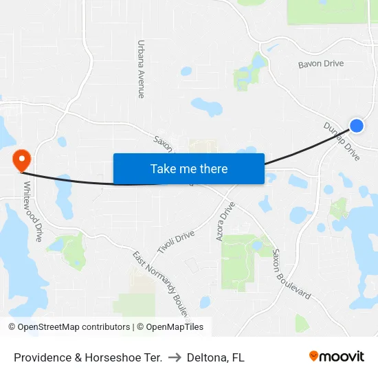 Providence & Horseshoe Ter. to Deltona, FL map