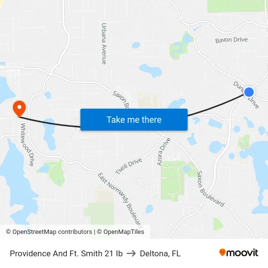 Providence And Ft. Smith 21 Ib to Deltona, FL map