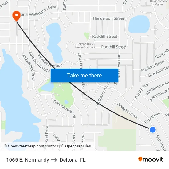 1065 E. Normandy to Deltona, FL map