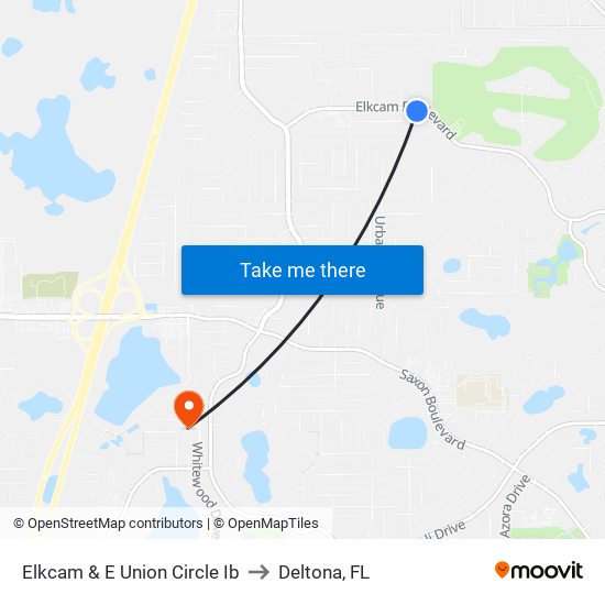 Elkcam & E Union Circle Ib to Deltona, FL map