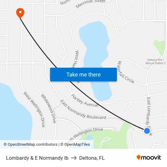Lombardy & E Normandy Ib to Deltona, FL map