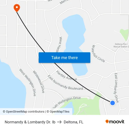 Normandy & Lombardy Dr. Ib to Deltona, FL map