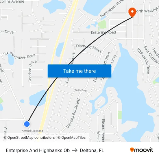 Enterprise And Highbanks Ob to Deltona, FL map
