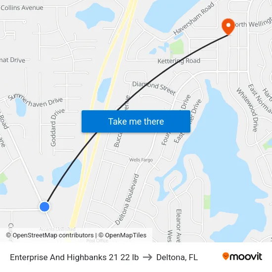 Enterprise And Highbanks 21 22 Ib to Deltona, FL map