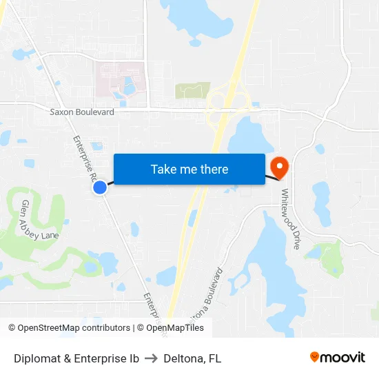 Diplomat & Enterprise Ib to Deltona, FL map
