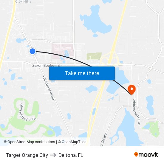 Target Orange City to Deltona, FL map