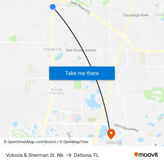 Volusia & Sherman St. Nb to Deltona, FL map
