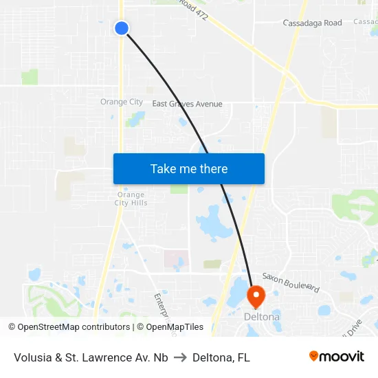 Volusia & St. Lawrence Av. Nb to Deltona, FL map