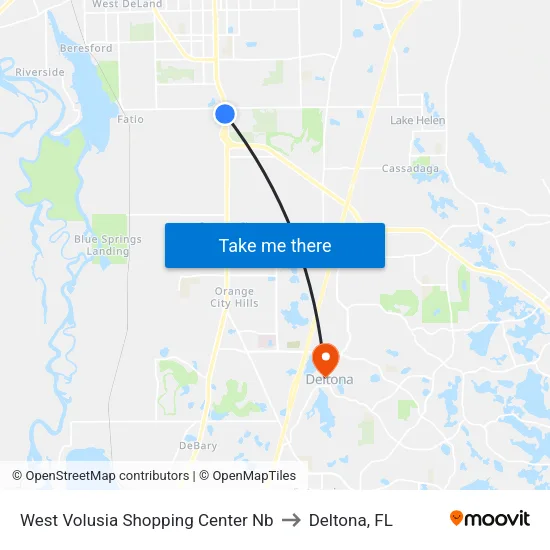 West Volusia Shopping Center Nb to Deltona, FL map