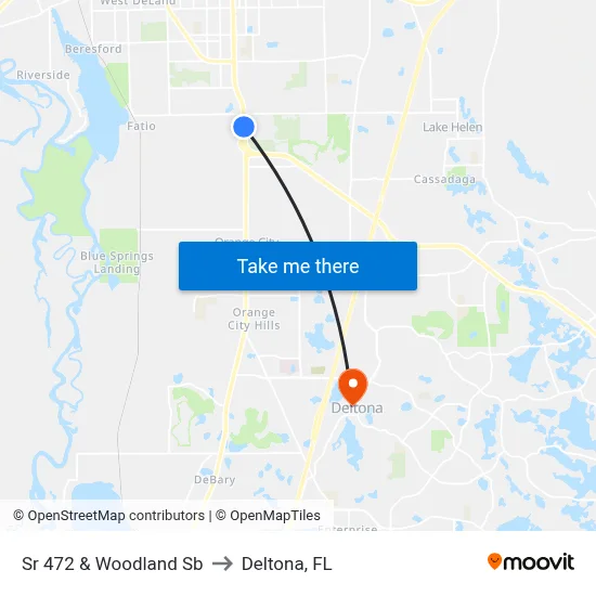 Sr 472 & Woodland Sb to Deltona, FL map