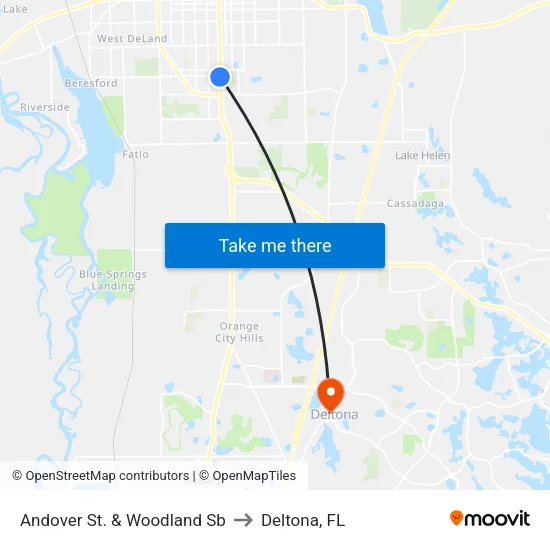 Andover St. & Woodland Sb to Deltona, FL map