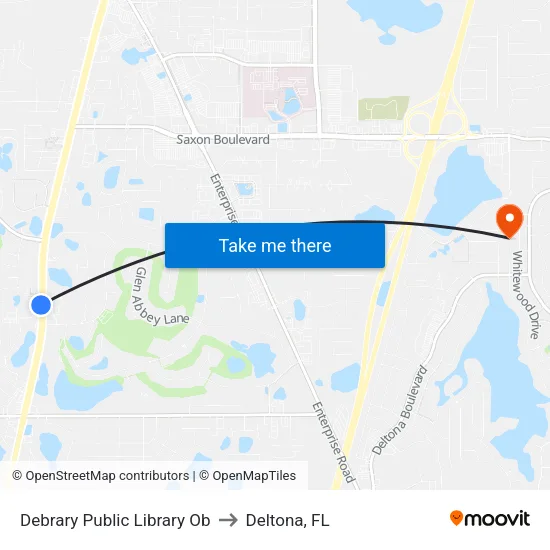 Debrary Public Library Ob to Deltona, FL map