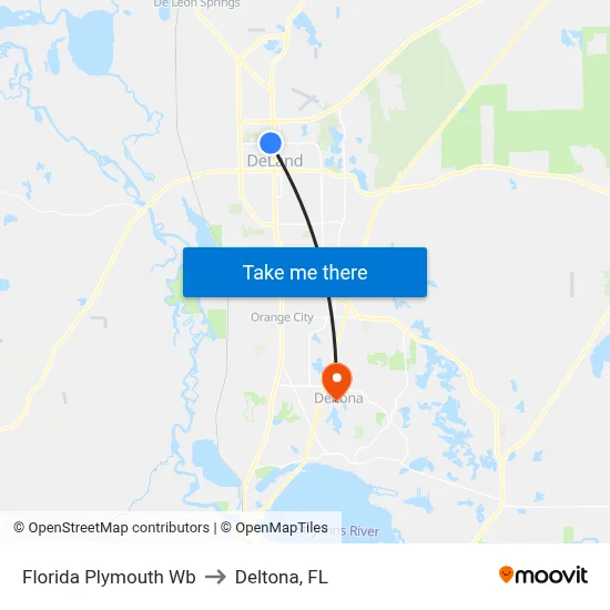 Florida  Plymouth  Wb to Deltona, FL map
