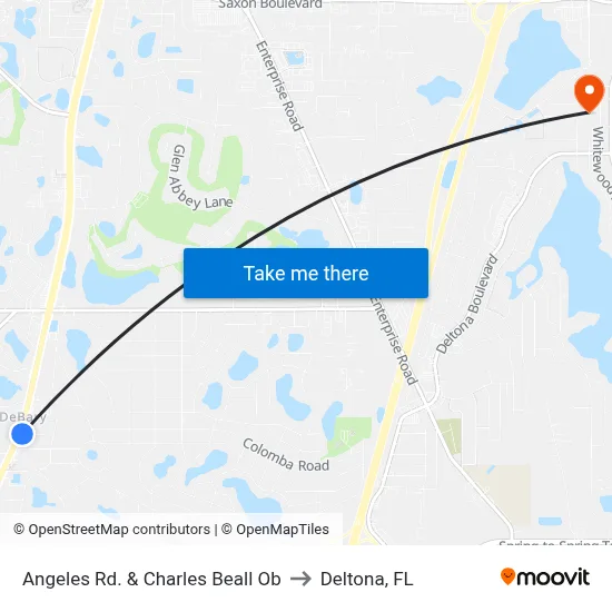 Angeles Rd. & Charles Beall Ob to Deltona, FL map