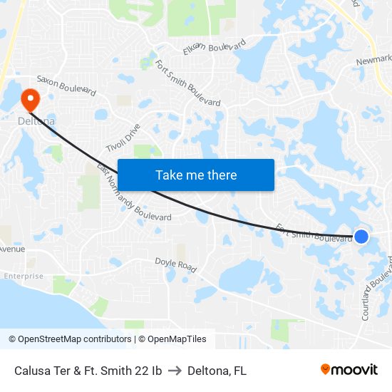 Calusa Ter & Ft. Smith 22 Ib to Deltona, FL map