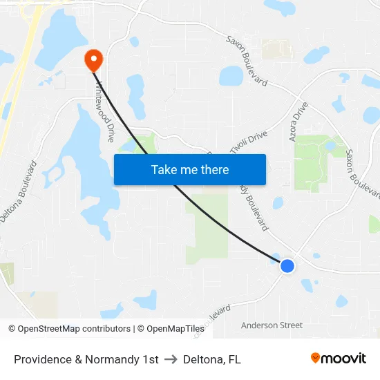Providence & Normandy 1st to Deltona, FL map