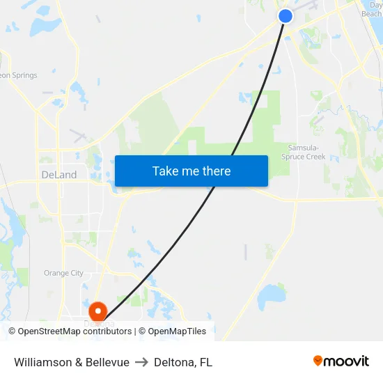 Williamson & Bellevue to Deltona, FL map