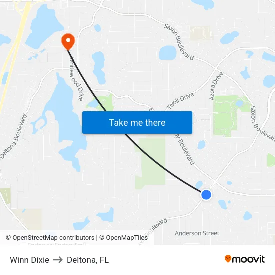 Winn Dixie to Deltona, FL map