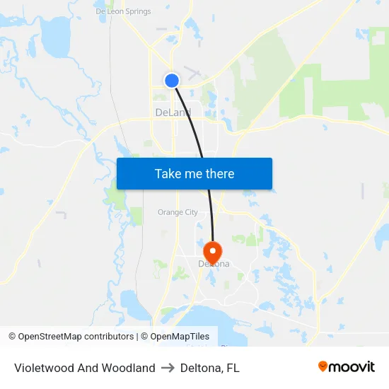 Violetwood And Woodland to Deltona, FL map