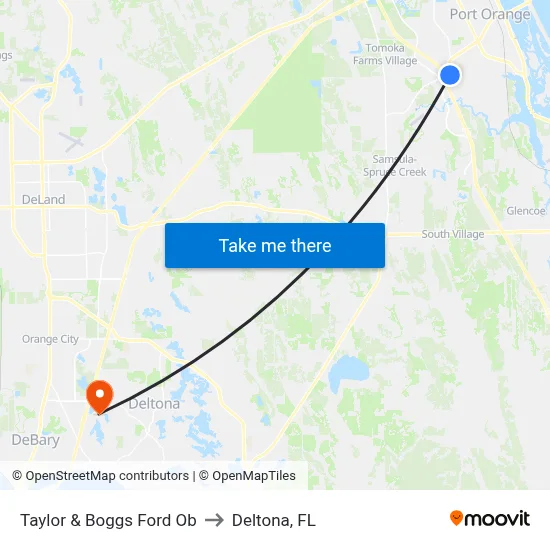 Taylor & Boggs Ford Ob to Deltona, FL map