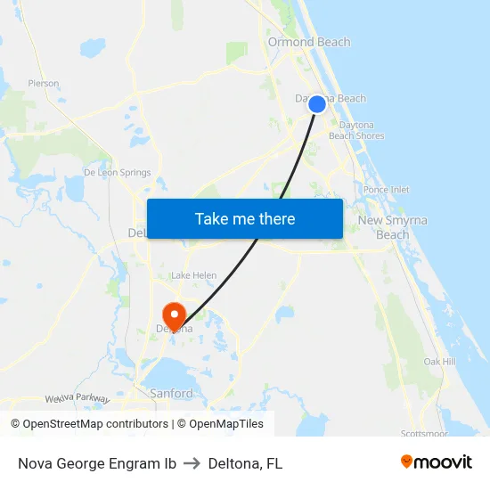 Nova   George Engram Ib to Deltona, FL map