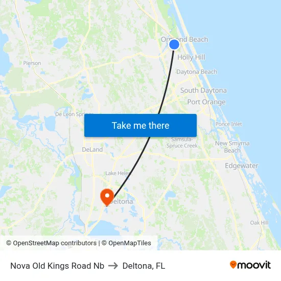 Nova   Old Kings Road Nb to Deltona, FL map