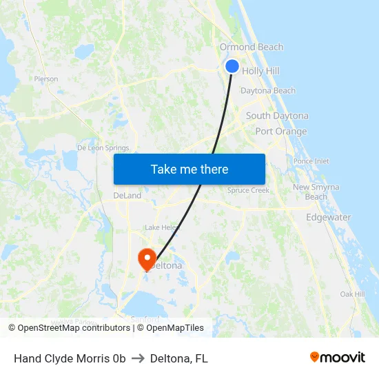 Hand   Clyde Morris 0b to Deltona, FL map