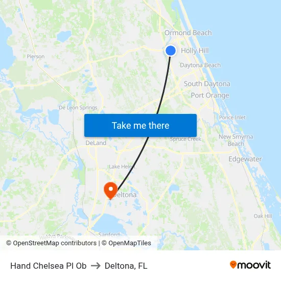 Hand   Chelsea Pl Ob to Deltona, FL map