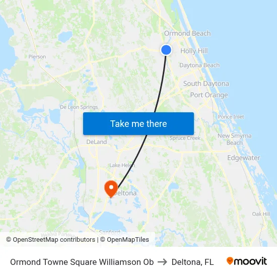 Ormond Towne Square   Williamson Ob to Deltona, FL map