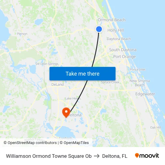 Williamson   Ormond Towne Square Ob to Deltona, FL map