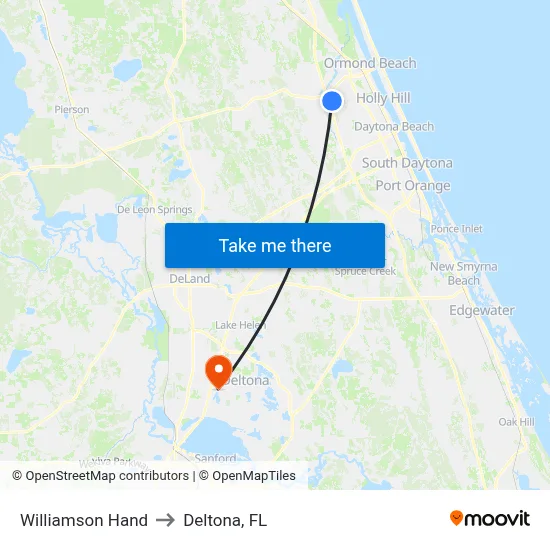 Williamson  Hand to Deltona, FL map