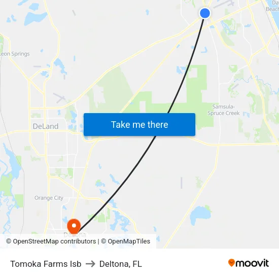 Tomoka Farms   Isb to Deltona, FL map