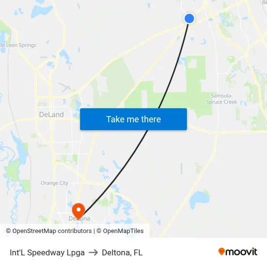 Int'L Speedway  Lpga to Deltona, FL map