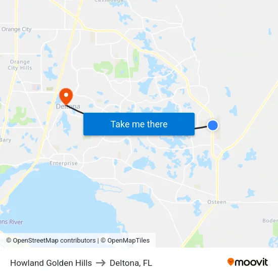 Howland  Golden Hills to Deltona, FL map