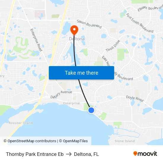 Thornby Park Entrance Eb to Deltona, FL map